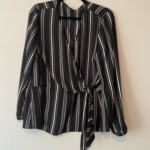 Alfani Striped Tie-Front Blouse